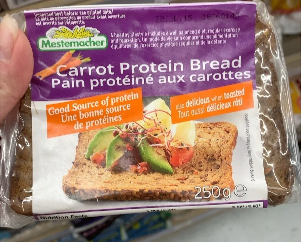 Carrot protein bread