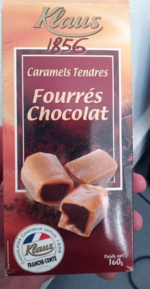 Caramels tendres fourrés chocolat