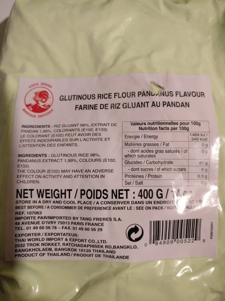 Farine de Riz Gluant au Pandan