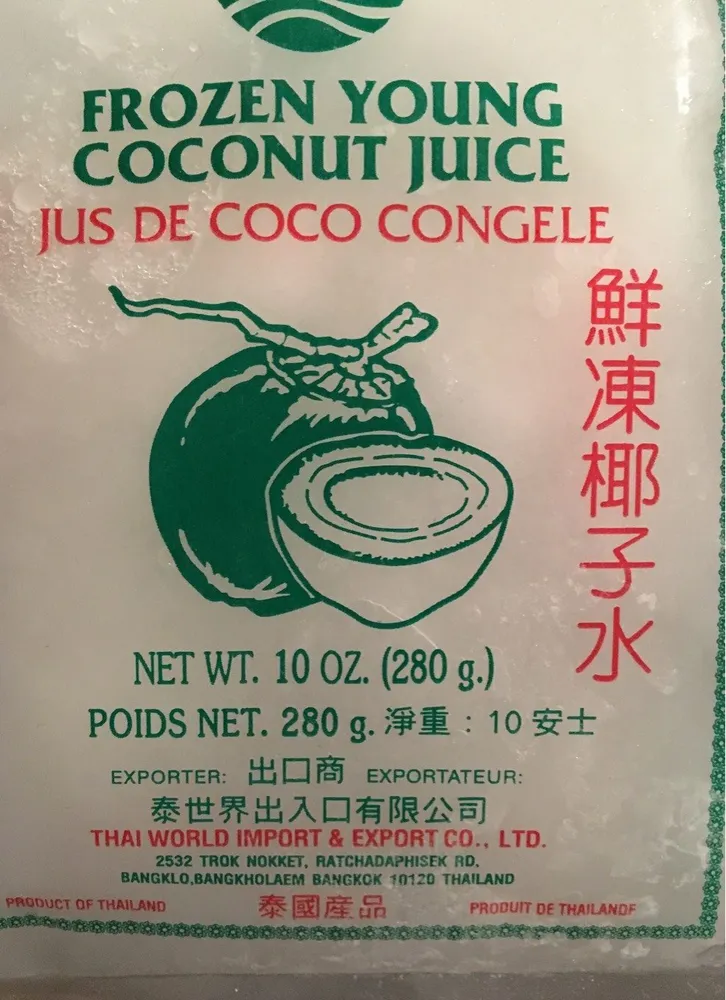 Jus de coco congelé