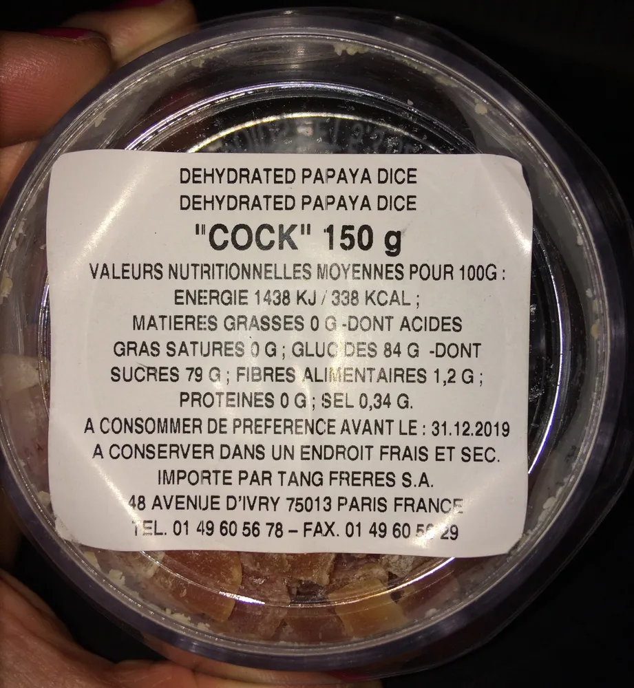 Dehydrated Papaya Dice