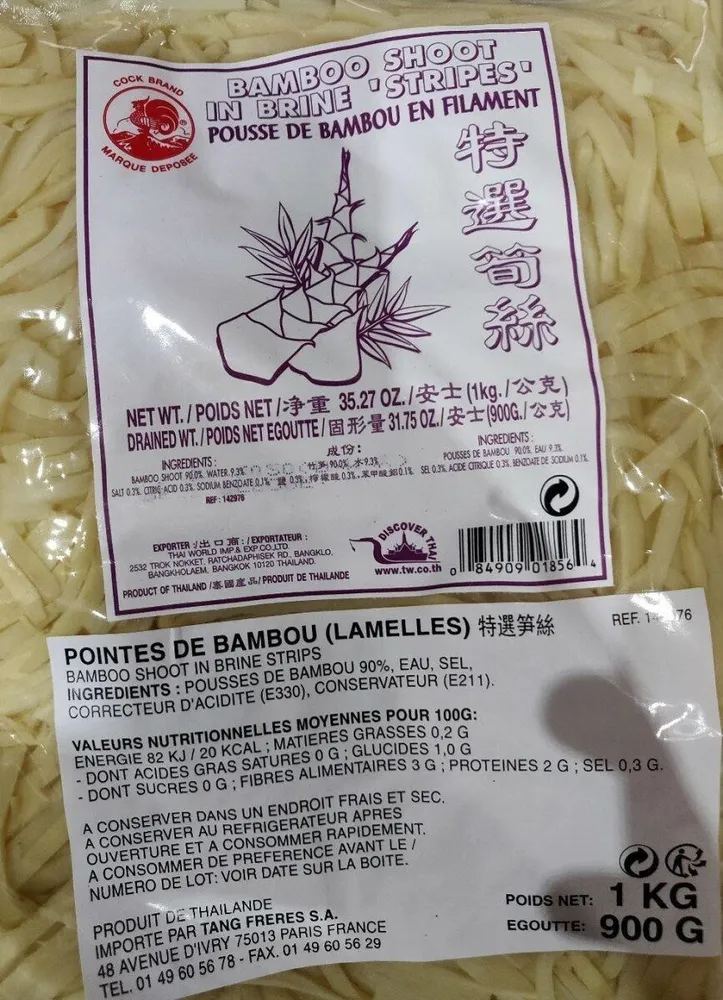 Bamboo shoot in brine stripes