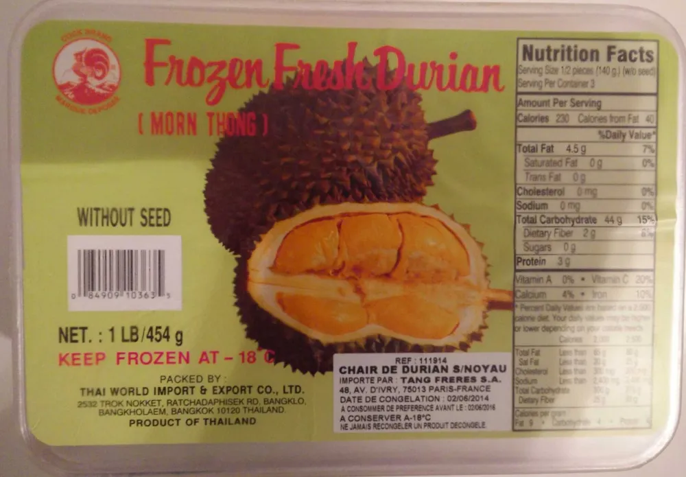 Frozen Fresh Durian