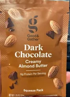 Dark chocolate creamy almond butter squeeze pack, dark chocolate