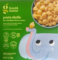 pasta shells in a cheddar cheese sauce