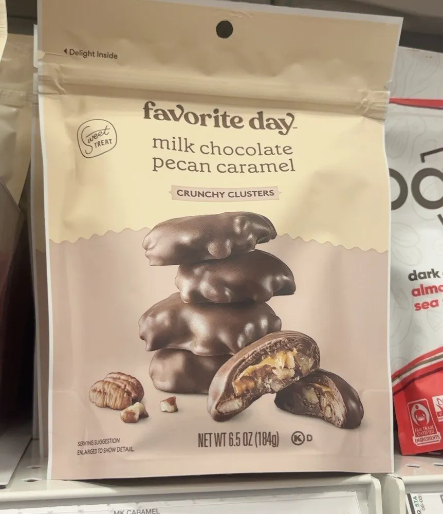 milk chocolate pecan caramel crunchy clusters
