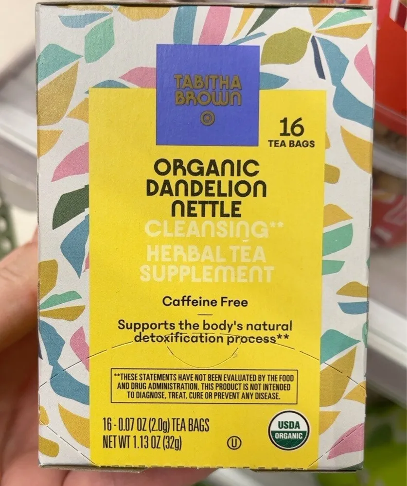 Organic dandelion nettle cleansing herbal tea supplement