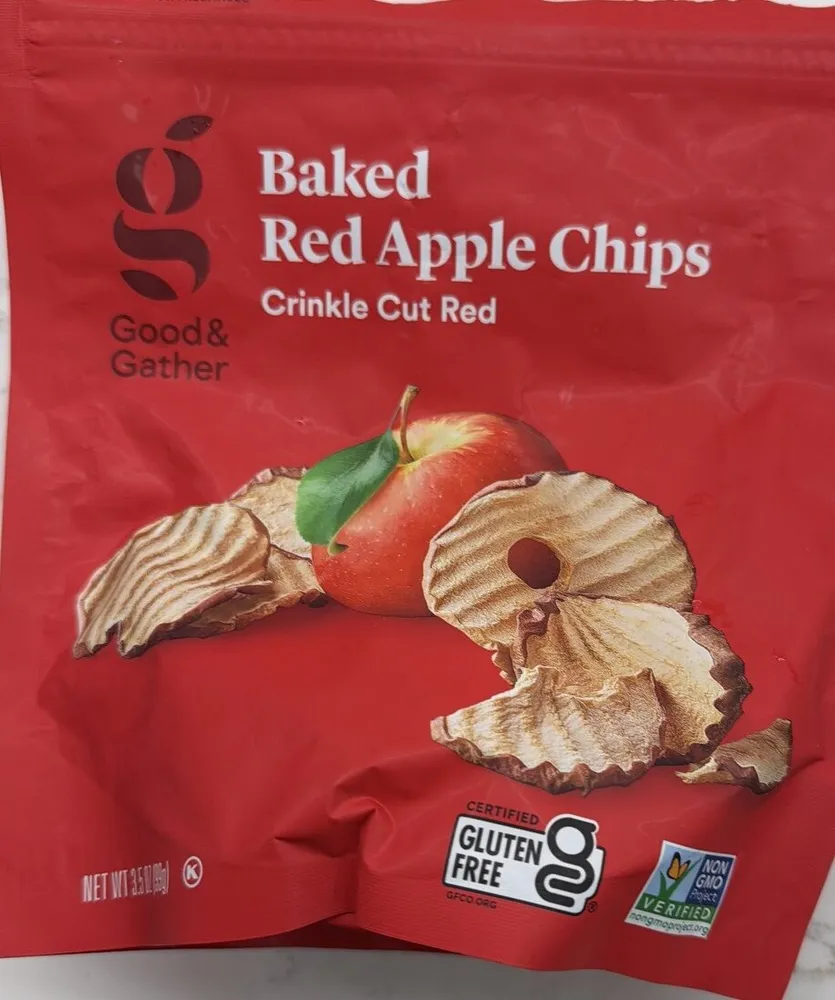 Baked Red Apple Chips Crinkle Cut Red