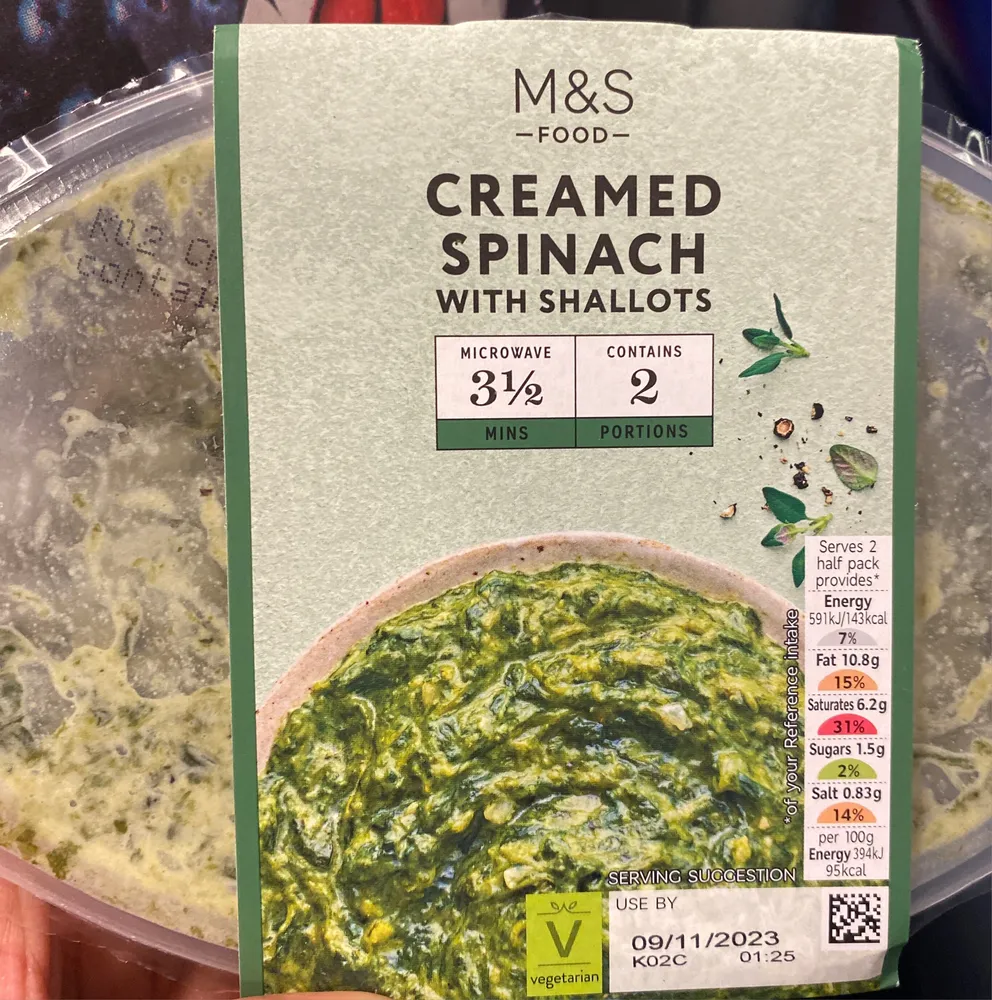Creamed spinach