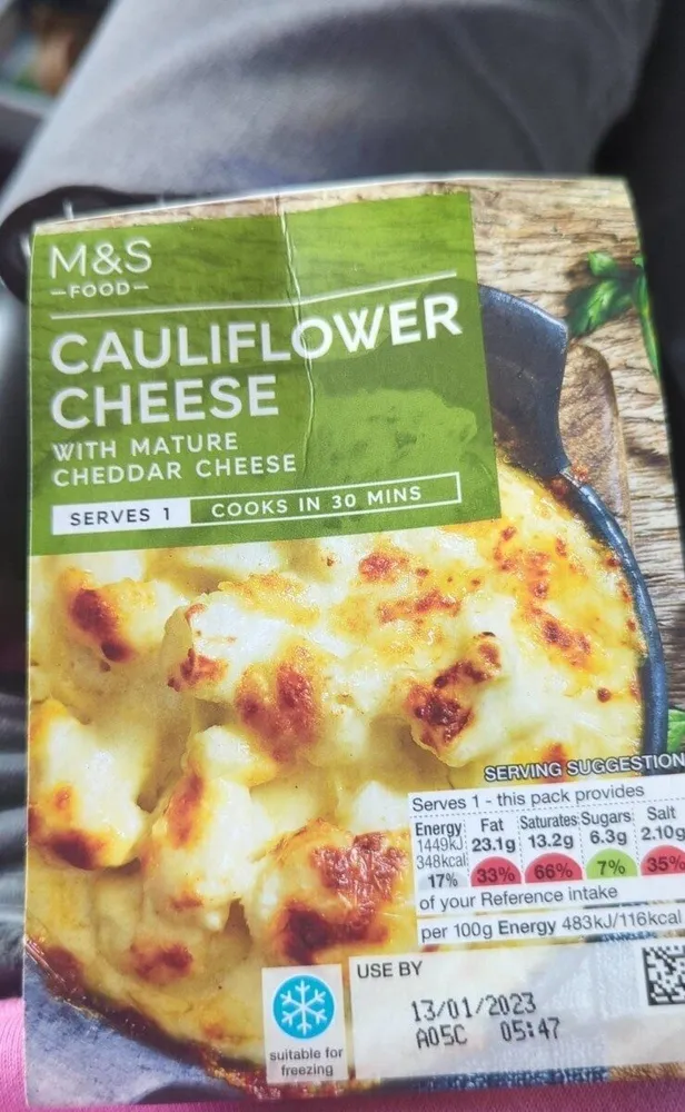 M&S <-FOOD CAULIFLOWER Made with mature Cheddar ch