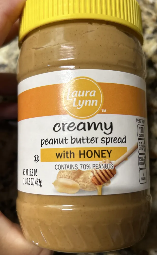 Creamy peanut butter with honey