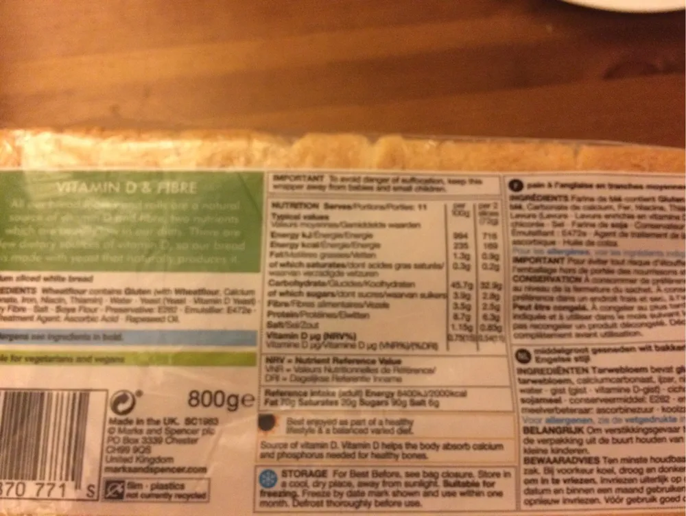 White Bread Medium Sliced