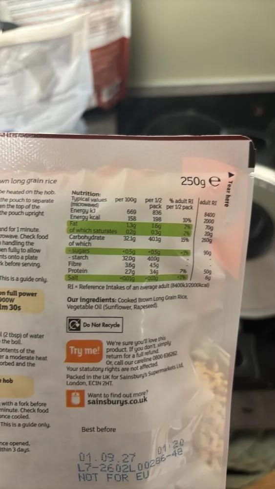 Brown long grain rice