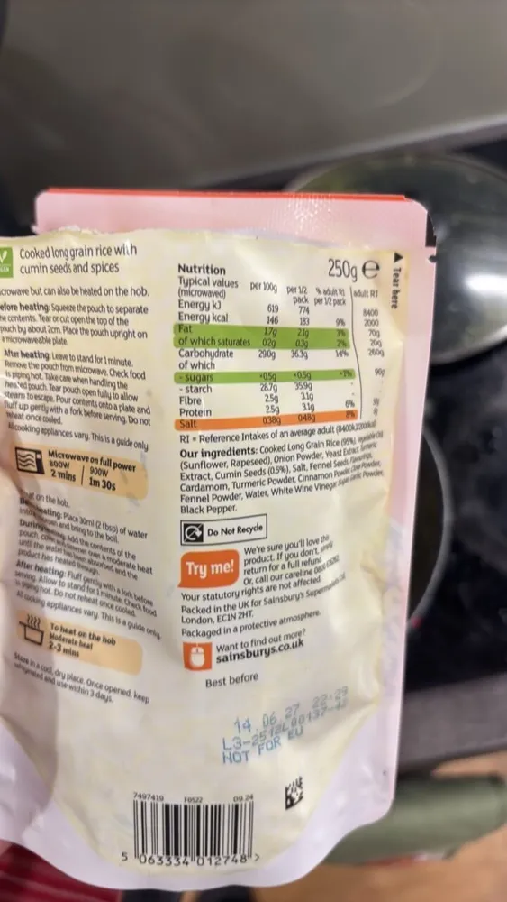 microwave pilau rice