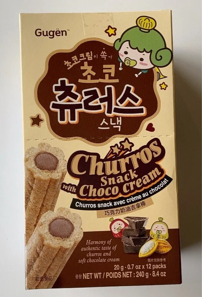 Churros snack with choco cream