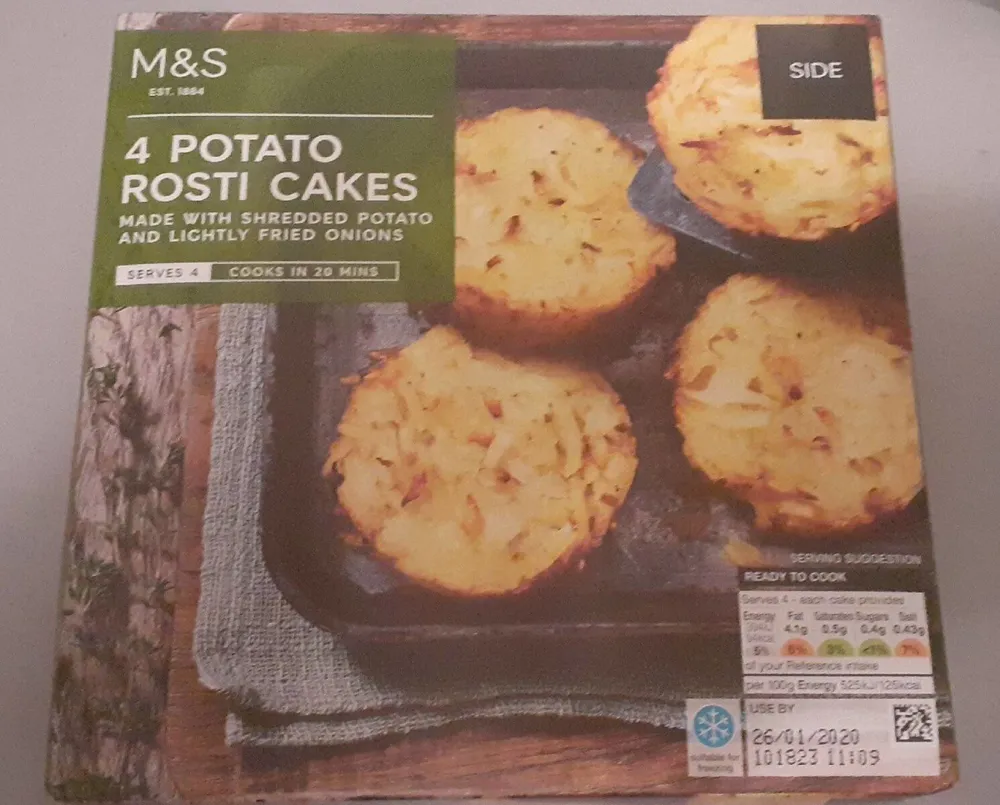 4 potato rosti cakes