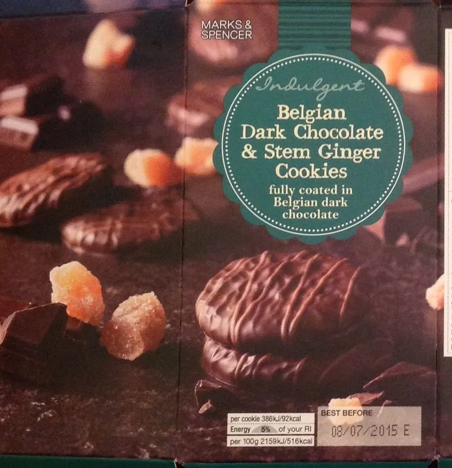 Belgian Dark Chocolate & Stem Ginger Cookiers