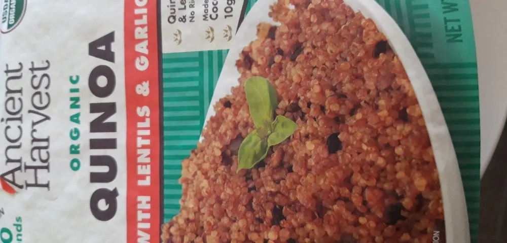 Organic quinoa with lentils & garlic, lentils & garlic