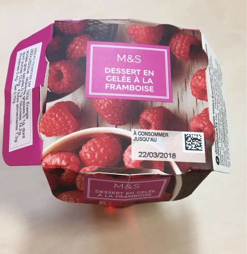 Dessert Gelée à la Framboise