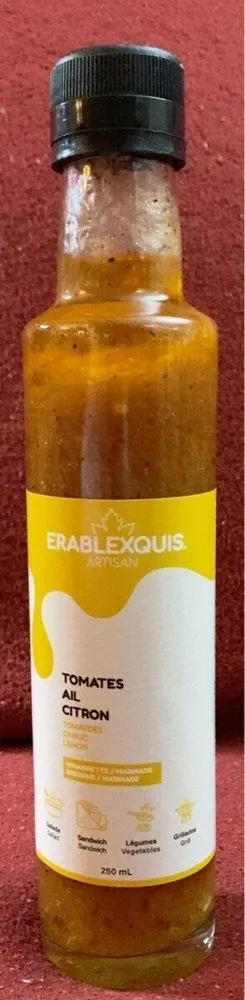 Vinaigrette/mariande aux tomates, à l’ail et au citron