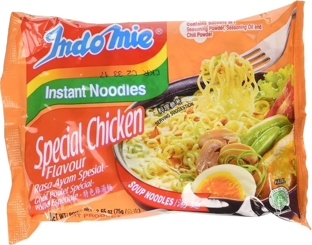 Instant noodle soup special chicken flavor halal