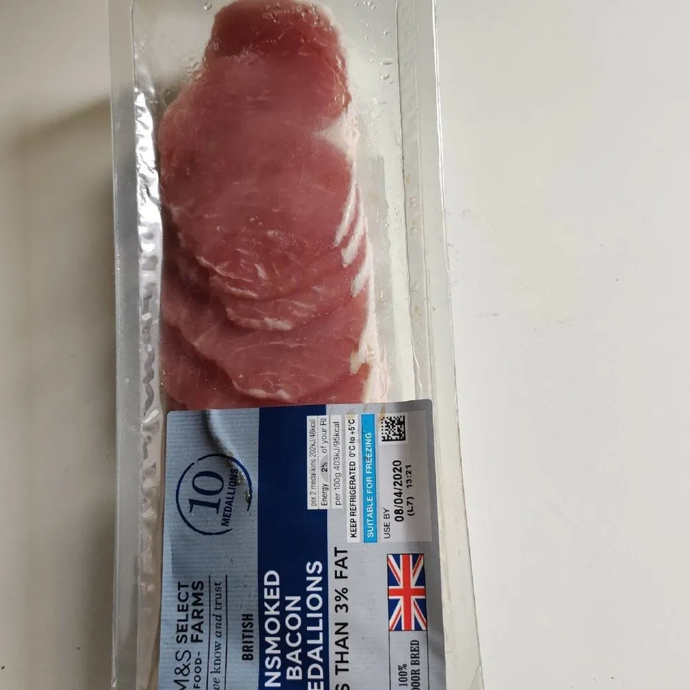 Unsmoked bacon medallions