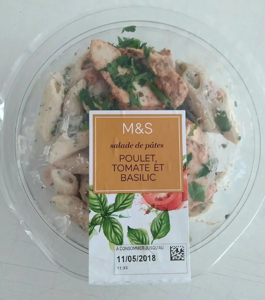 Salade Pates Tomate Poulet Basilic