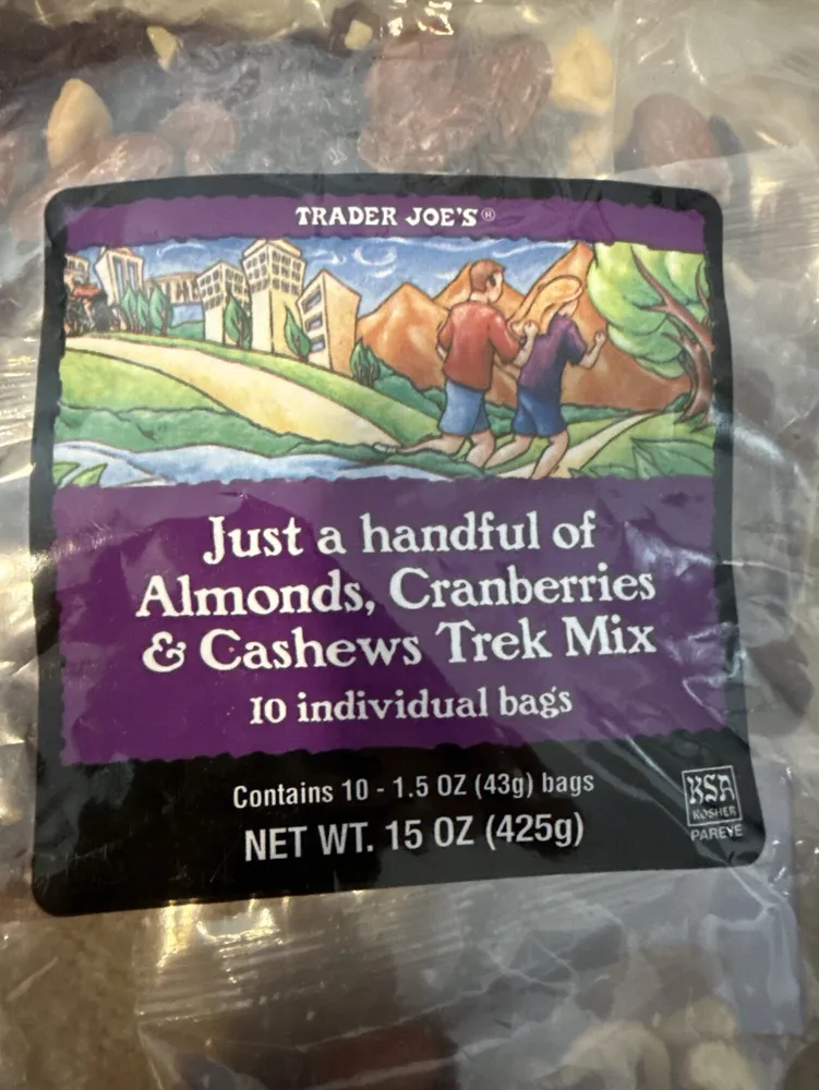 Just a handful of Almonds, Cranberries & Cashews Trek Mix