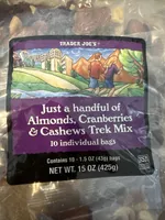 Just a handful of Almonds, Cranberries & Cashews Trek Mix
