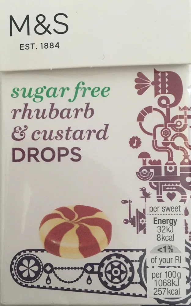 Rhubard & custard drops
