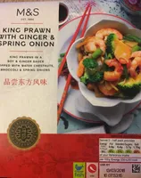 Gambas aux gingembre et oignons de printemps