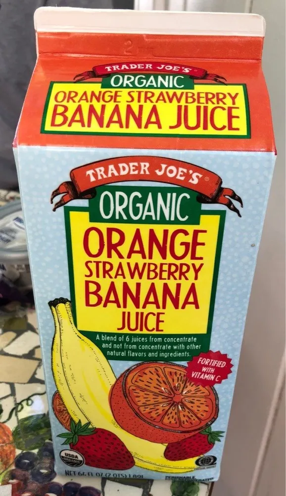 Orange strawberry banana juice