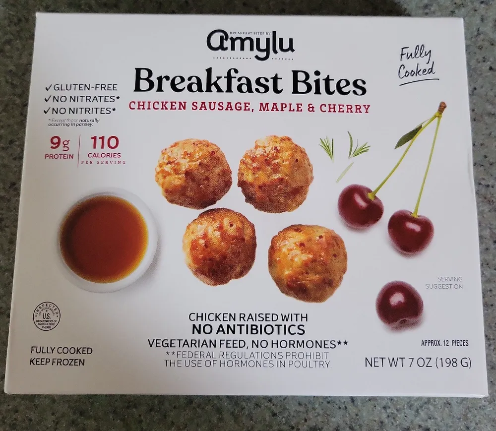 Breakfast bites. Chicken sausage maple and cherry