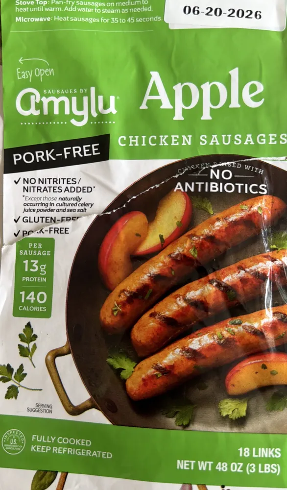 Apple chicken sausage