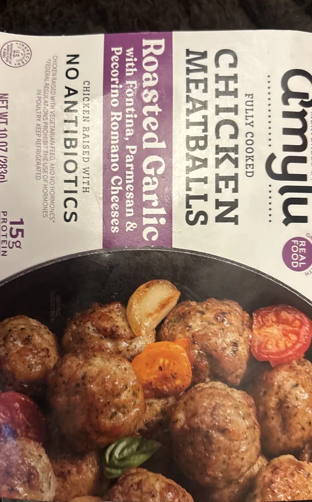 Chicken Meatballs Roasted Garlic with Fontina, Parmesan & Pecorino Romano Cheese