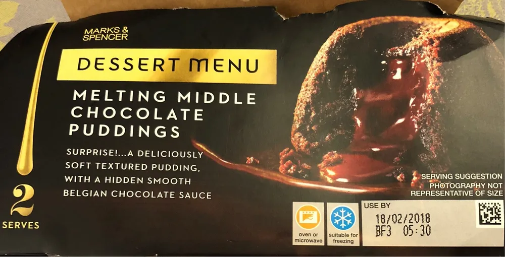 Melting middle chocolate puddings