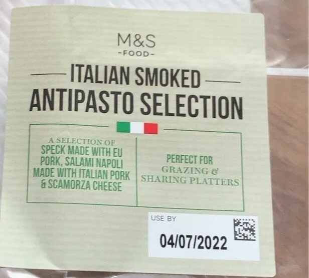Italian smoked antipasto selection