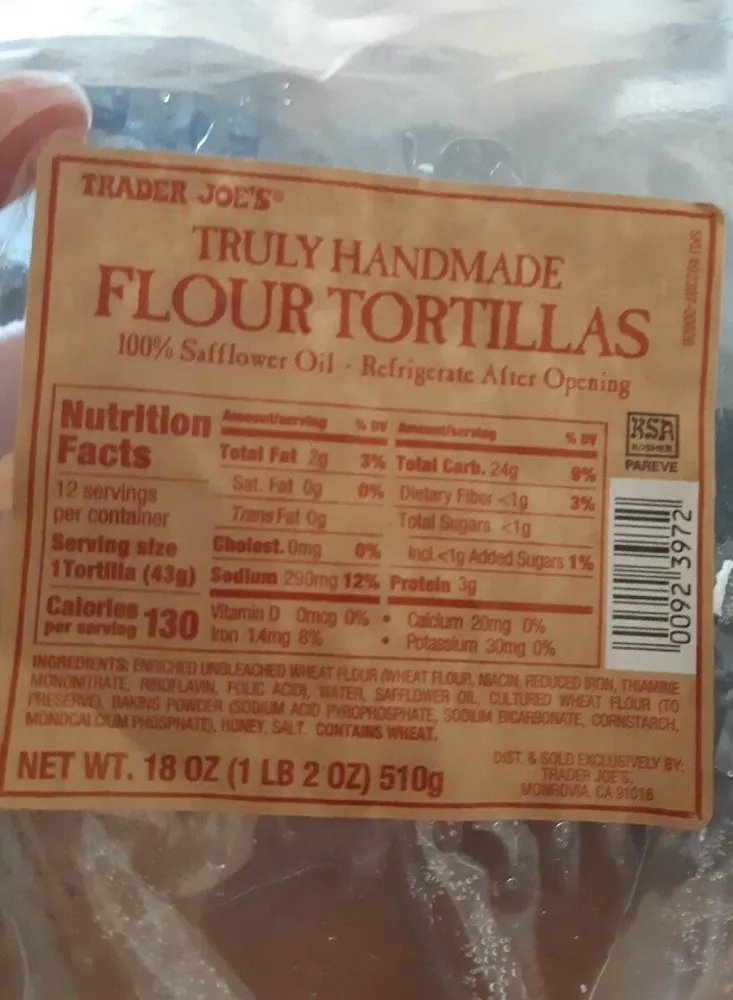 Truly Handmade flour tortillas