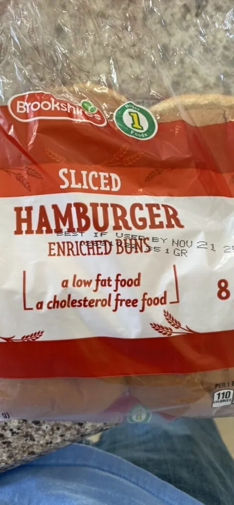 Sliced Hamburger Enriched Buns
