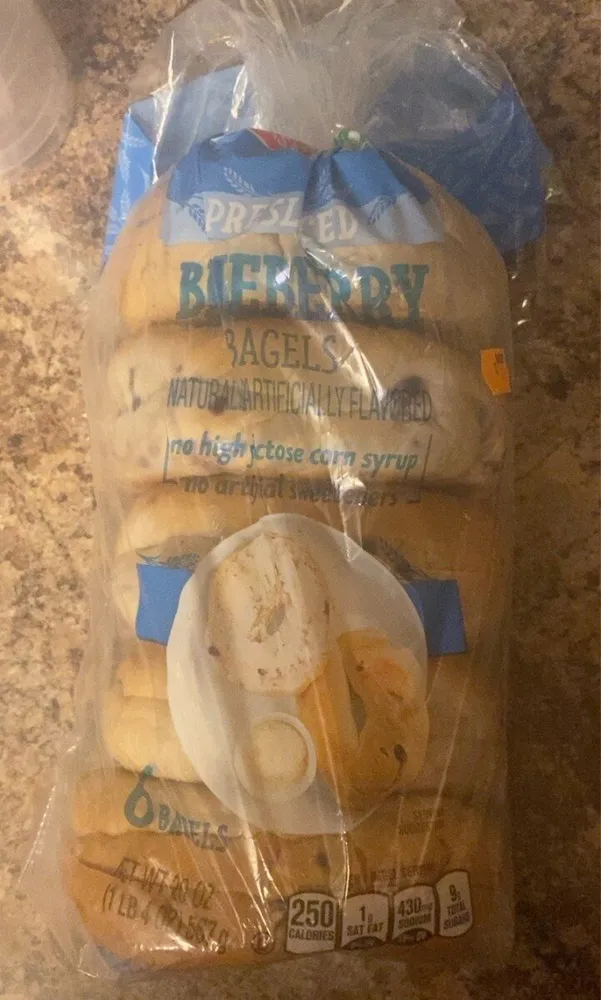 Presliced Blueberry Bagels