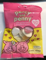 Percy and Penny with special lovers strawberry hearts