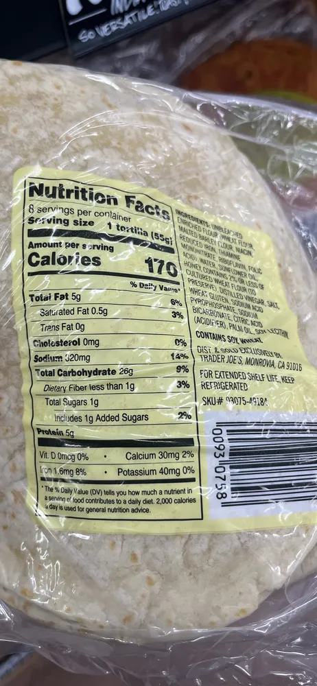 Handmade flour tortillas