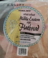 Whole wheat middle Eastern style flatbread