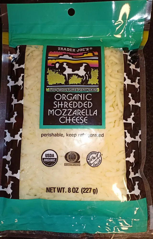 Shredded Organic Low-Moisture Part-Skim Mozzarella Cheese