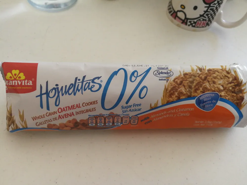 Hojuelitas 0% Galletas de avena integrales