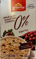 Whole grain instant oats cranberry sugar free