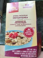 Avena integral instantánea sabores variedad de frutos rojos cereza con almendras arándanos