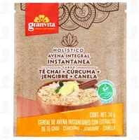 Avena integral instantánea sabor té chai + cúrcuma + jengibre + canela