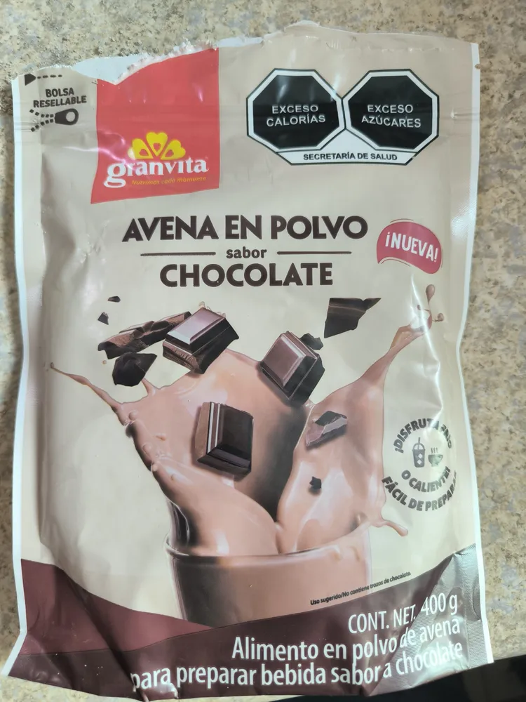 Avena en polvo sabor chocolate
