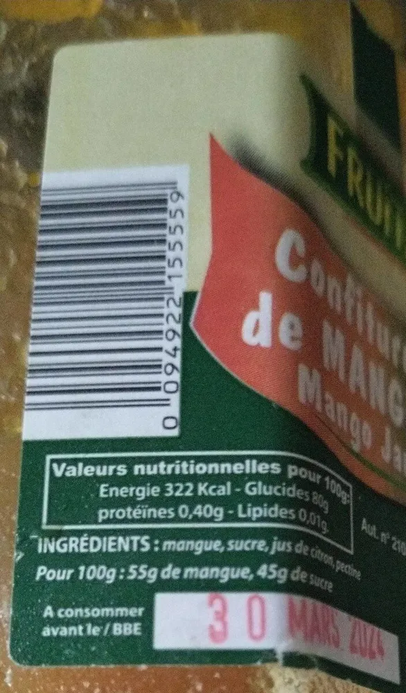 Confiture mangue